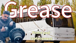 Mechanical Scania Scania hub grease replacement٫ Replacing disc brake pads [upl. by Leirea]