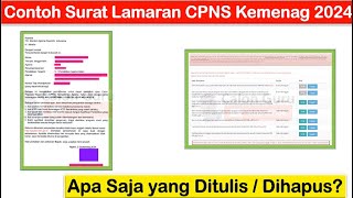 Contoh Surat Lamaran CPNS Kemenag 2024  Apa Saja Bagian yang Dihapus dan Ditambahkan [upl. by Georgiana]