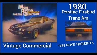 1980 Pontiac Firebird Trans Am Commercial [upl. by Ecirbaf]