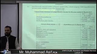 CFAP 6 Lecture 28  Sir Muhammad Asif  December 2023  Audit  Assurance and Related Services CA [upl. by Yaner]