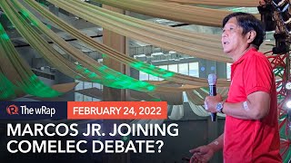 Debateaverse Marcos cannot commit yet to Comelec says schedule ‘hectic’ [upl. by Hametaf474]