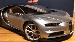 118 AutoArt Bugatti Chiron Unboxing amp Review Argent SilverAtlantic Blue [upl. by Nazario]