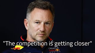 Christian Horner after Imola quotThe competition is getting closerquot [upl. by Gilbye387]