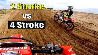 125 TwoStroke vs 450 FourStroke Whats Faster [upl. by Haelhsa660]