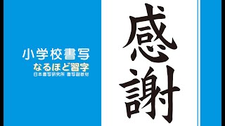 小学校書写副教材「なるほど習字」 課題「感謝」の解説動画 [upl. by Zilevi]