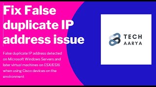 False duplicate IP address detected on Microsoft Windows Vista and later virtual machines on ESXi [upl. by Toth283]