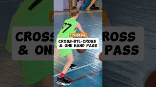 Practice Cross BTL Cross and One Hand Pass in Transition at 8 years basketball basketballshorts [upl. by Hanaj]