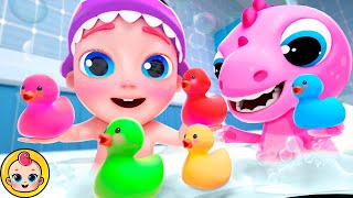 Five Little Ducks  Bath Song with Dino  BubbleeeKids  Best Nursery Rhymes amp Kids Songs [upl. by Alodee185]