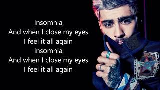 ZAYN  Insomnia lyrics [upl. by Lougheed286]