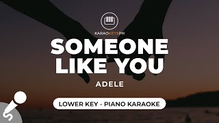 Someone Like You  Adele Lower Key  Piano Karaoke [upl. by Aluk]