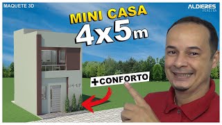 Mini casa 4x5m  ConfortávelProjeto de casa [upl. by Ralaigh]