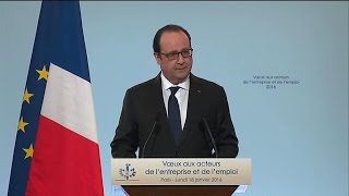 Hollande annonce une prime dembauche de 2000 euros pour les PME jusquà 13 Smic [upl. by Viki]