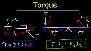 Torque Basic Introduction Lever Arm Moment of Force Simple Machines amp Mechanical Advantage [upl. by Ailem]