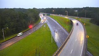 Alabama Driver Hydroplanes Into Light Pole amp Flips Over [upl. by Edi]