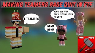 MAKING TEAMERS RAGE QUIT IN FLEE THE FACILITY Roblox [upl. by Scoter]