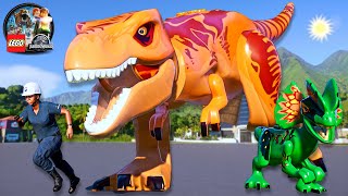 LEGO TRex Attack and Dilophosaurus amp ATAT Walker  LEGO JURASSIC WORLD [upl. by Nevs]