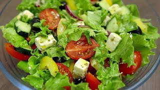 Der leckerste griechische Salat Sehr einfach schnell und nützlich [upl. by Nessa]