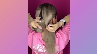 Ponytail without hair tie shorts hairstyle hairtutorial ponytailwithouthairtie [upl. by Euqnimod672]