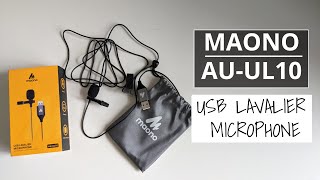 Maono AU UL10 USB Lavalier Mic Unboxing and Demo [upl. by Fesoj]