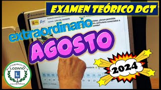 EXAMEN TEÓRICO DGT  AGOSTO 2024 [upl. by Ericksen]