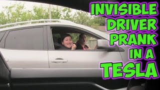 Invisible Driver Prank In A Tesla [upl. by Gosnell]