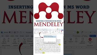 Mendeley Desktop Insert Citations in MS Word using Mendeley Plugin  A Beginners Guide  Short [upl. by Fernandez]