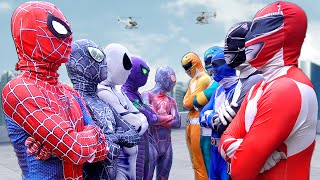 OMG  SPIDERMAN Bros vs Team POWER RANGER  Which Team is Stronger   POV  Battle Mini Games [upl. by Sissel]