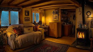 Sleep Warm in a Cabin During a Snowstorm Howling Winds and Crackling Fireplace for Peaceful Rest [upl. by Quirita]