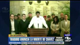 Así se anunció la muerte de Hugo Chávez  5 de marzo de 2013 [upl. by Ahcila]