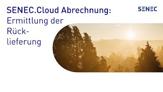 SENECCloud Abrechnung Ermittlung der Rücklieferung aus der Cloud [upl. by Rodie851]