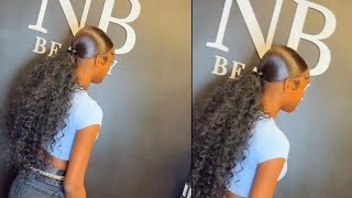 Very Detailed low ponytail Tutorial on natural hair from start to finish [upl. by Anaujahs]