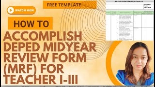 MidYear Review Form MRF for DepEd Teachers SY 20222023 [upl. by Phelgen612]