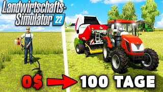 ÜBERLEBE 100 Tage auf einer FLACHEN KARTE Hier ist was passiert ist LandwirtschaftsSimulator 22 [upl. by Pederson883]