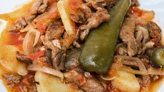 Como hacer bistec ranchero con papas Delicioso y fácil [upl. by Hilbert]