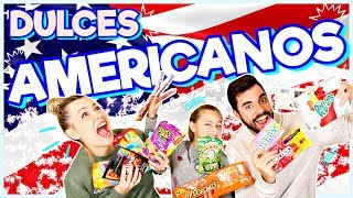 🇺🇸 ESPAÑOLES PRUEBAN DULCES AMERICANOS 🤪  Familia Carameluchi [upl. by Atsirtal]