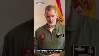 Desolation and concern Spains King Felipe on deadly flooding [upl. by Ayekat]