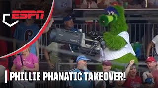 PHANATIC VISION 📹 The Philly Phanatic controls the camera for JT Realmutos HR 😁  ESPN MLB [upl. by Ardnaiek]