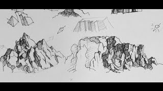 Pen amp Ink Drawing Tutorials  How to draw mountains [upl. by Gardel]