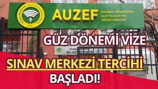 İstanbul Üniversitesi AUZEF Güz Dönemi Ara Sınav Vize Sınav Merkezi Tercih İşlemleri Başladı [upl. by Gilcrest515]