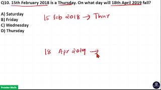 15th February 2018 is a Thursday On what day will 18th April 2019 fall [upl. by Bev]