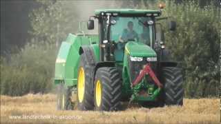 John Deere 7280 R mit John Deere 1424 C Quaderballenpresse [upl. by Eerized]