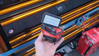 ALL NEW from MILWAUKEE TOOLS M18 Rover Compact Folding Light w USB Charging MKE235920 [upl. by Christal]