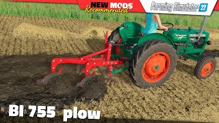 FS22  BI 755 Plow  Farming Simulator 22 New Mods Review 2K60 [upl. by Colpin]