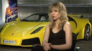 NEED FOR SPEED star Imogen Poots on working with Aaron Paul and Andre 3000 [upl. by Meadows]