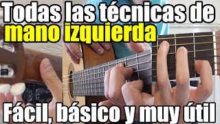 Clases de guitarra para principiantes 6 Como tocar con la mano izquierda Fácil y básico [upl. by Krasnoff]