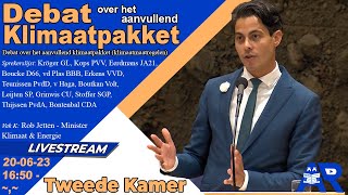 Terugkijken Debat over het aanvullend Klimaatpakket  Klimaatmaatregelen  Tweede Kamer [upl. by Quitt936]