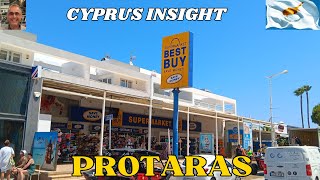 Walking Protaras Strip Cyprus  Popping in to Best Buys Supermarket [upl. by Nossila]