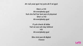 Mavado  Bad Gyal lyrics [upl. by Farand]