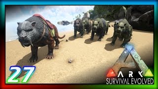 quotMassive Sabertooth Tiger Packquot ARK Survival Evolved 27 Auto Keratin Farming [upl. by Idell126]