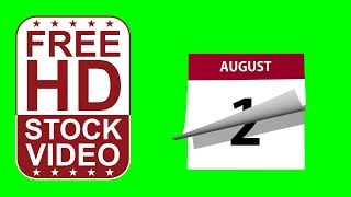 Free Stock Videos – August calendar pages flipping on green screen 3d animation [upl. by Stauder678]